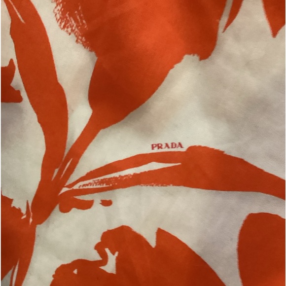 Prada orange and white floral pant - Picture 3 of 5